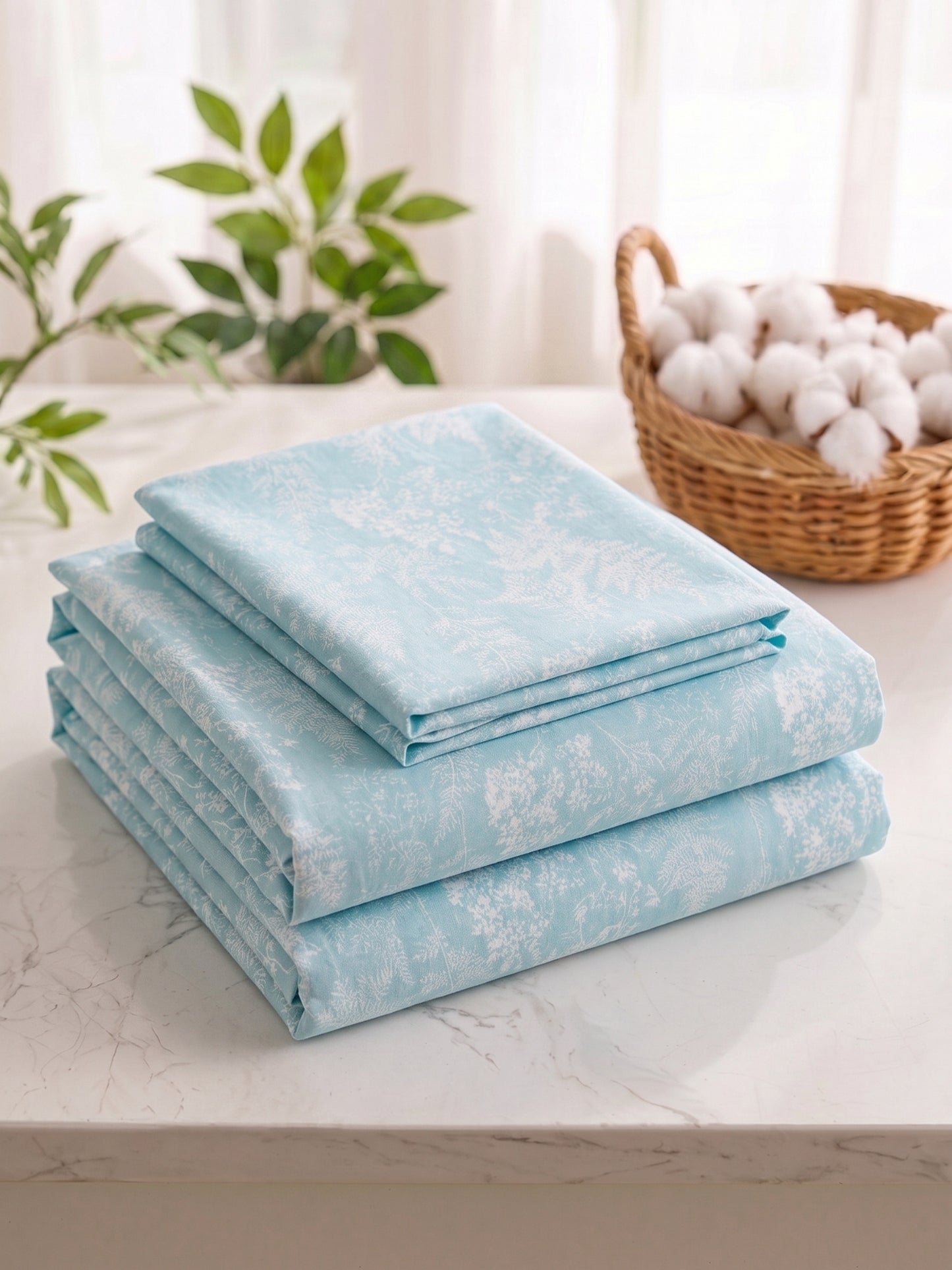 186 TC 100% Cotton Double Bedsheet 90 x 100 Inch with 2 Pillow Cover