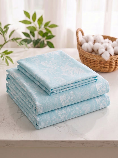 186 TC 100% Cotton Double Bedsheet 90 x 100 Inch with 2 Pillow Cover