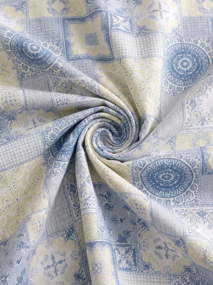 186 TC 100% Cotton Double Bedsheet 90 x 100 Inch with 2 Pillow Cover