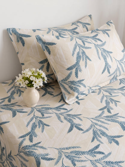 186 TC 100% Cotton Double Bedsheet 90 x 100 Inch with 2 Pillow Cover