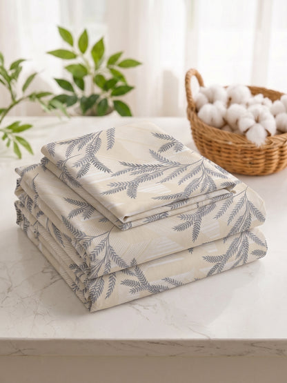 186 TC 100% Cotton Double Bedsheet 90 x 100 Inch with 2 Pillow Cover
