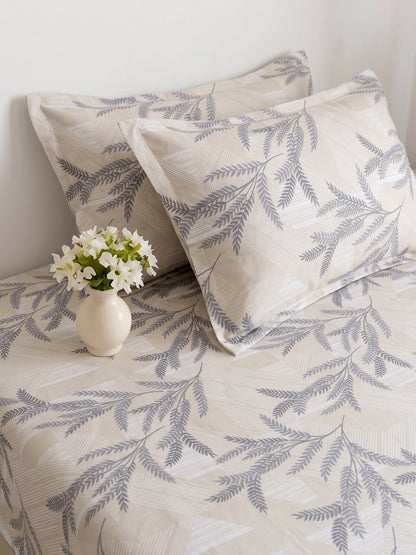 186 TC 100% Cotton Double Bedsheet 90 x 100 Inch with 2 Pillow Cover