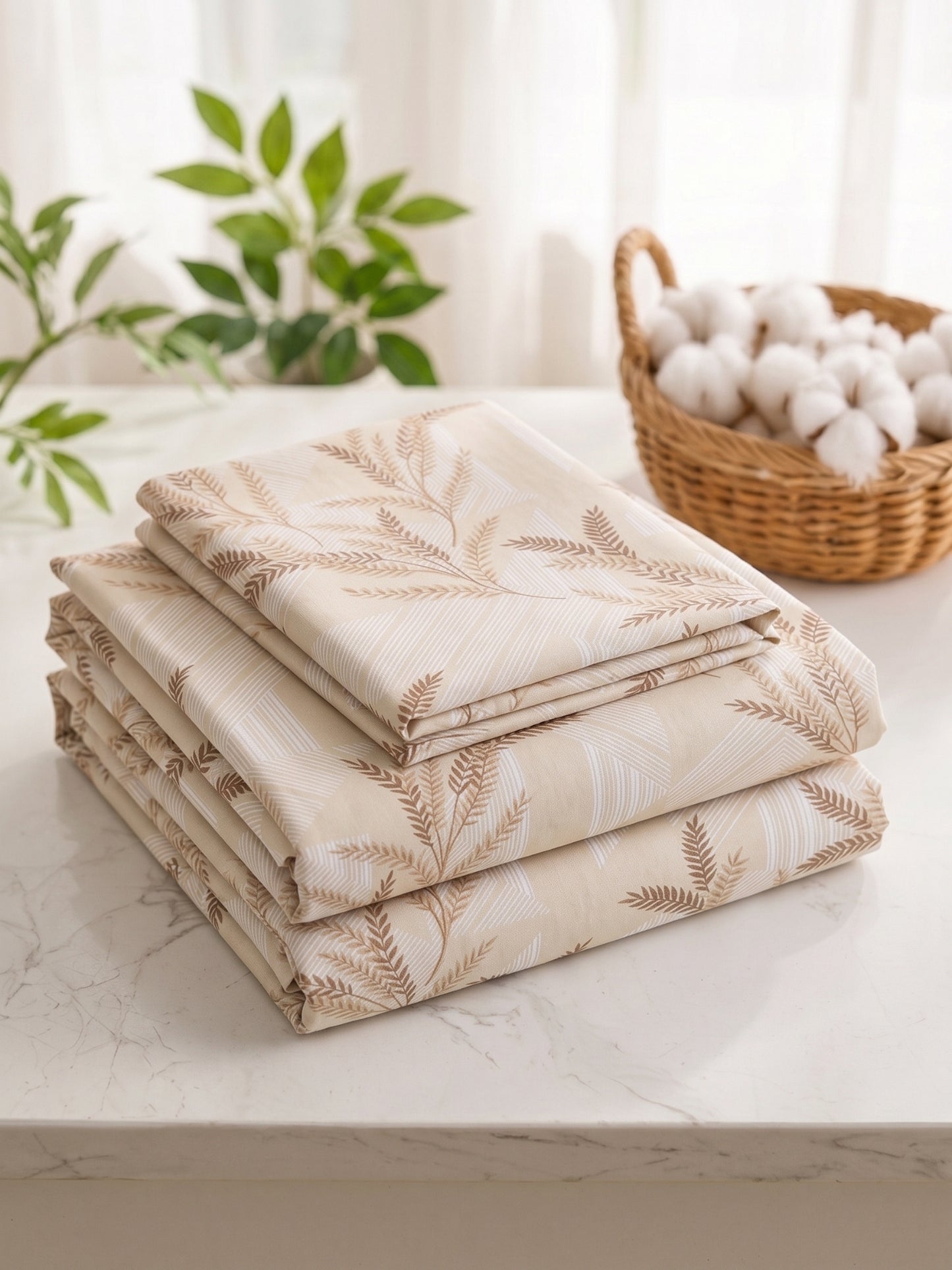 186 TC 100% Cotton Double Bedsheet 90 x 100 Inch with 2 Pillow Cover