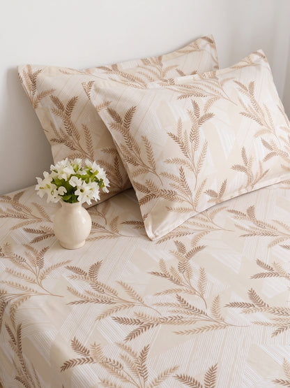 186 TC 100% Cotton Double Bedsheet 90 x 100 Inch with 2 Pillow Cover