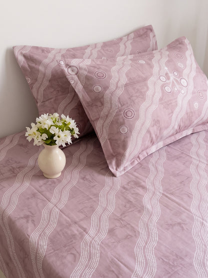 186 TC 100% Cotton Double Bedsheet 90 x 100 Inch with 2 Pillow Cover