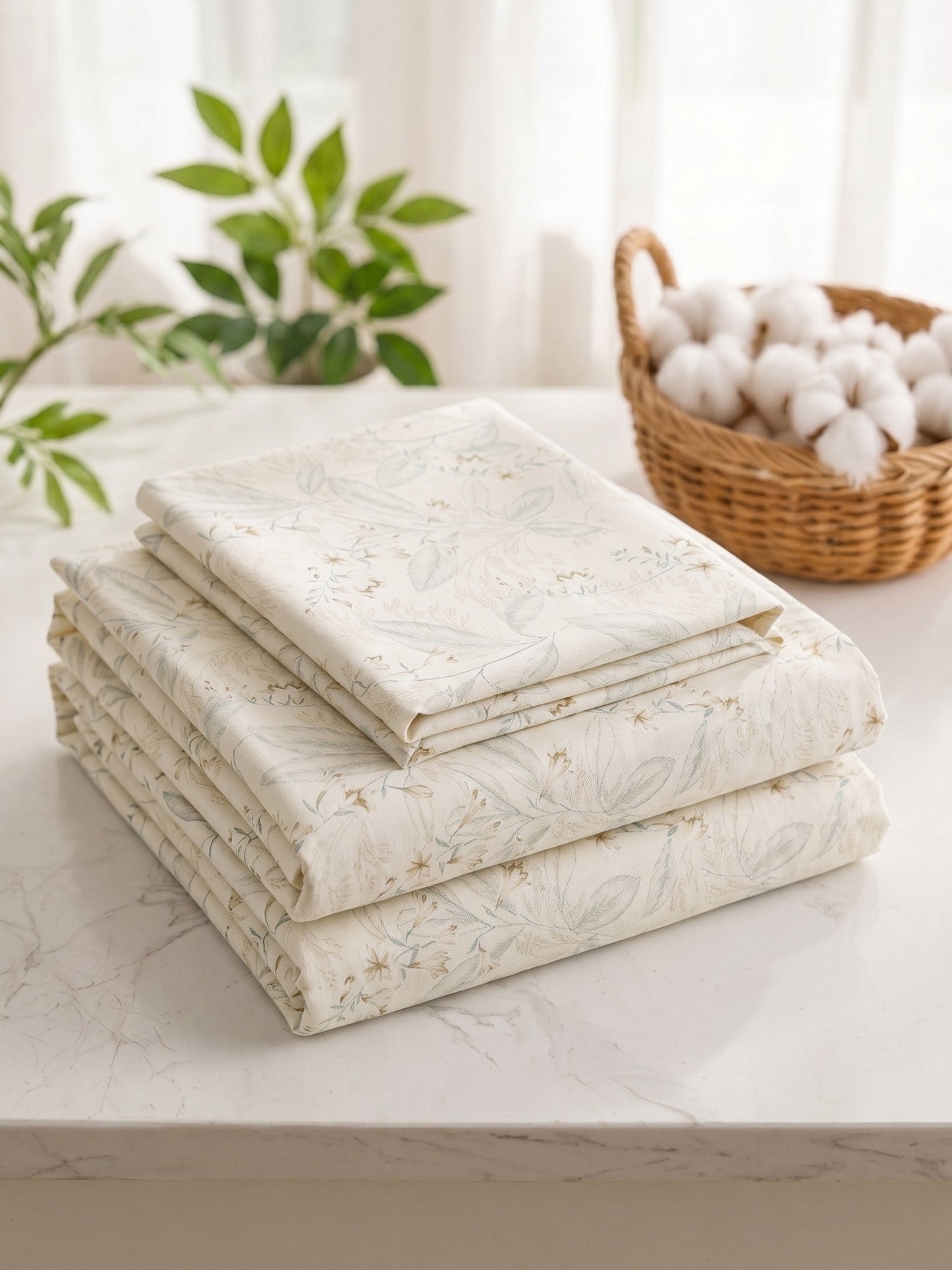 186 TC 100% Cotton Double Bedsheet 90 x 100 Inch with 2 Pillow Cover