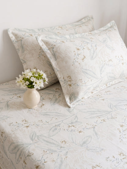 186 TC 100% Cotton Double Bedsheet 90 x 100 Inch with 2 Pillow Cover