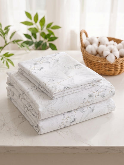 186 TC 100% Cotton Double Bedsheet 90 x 100 Inch with 2 Pillow Cover