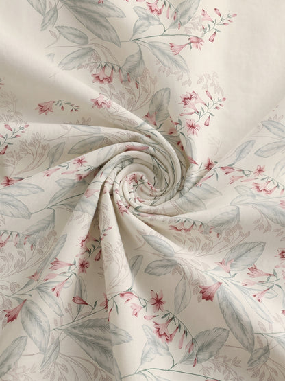 186 TC 100% Cotton Double Bedsheet 90 x 100 Inch with 2 Pillow Cover