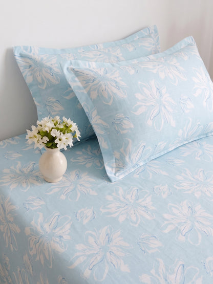 186 TC 100% Cotton Double Bedsheet 90 x 100 Inch with 2 Pillow Covers