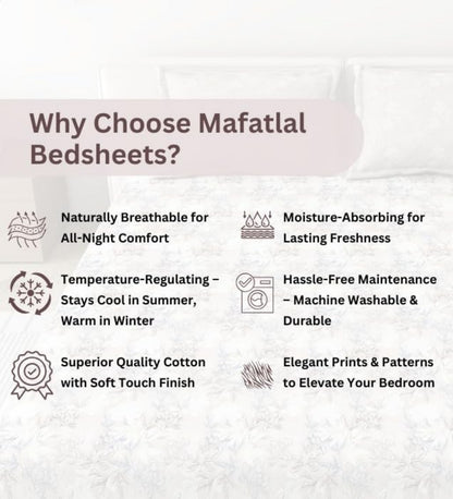 186 TC 100 % Cotton King Bedsheet | 108 x 108 Inch