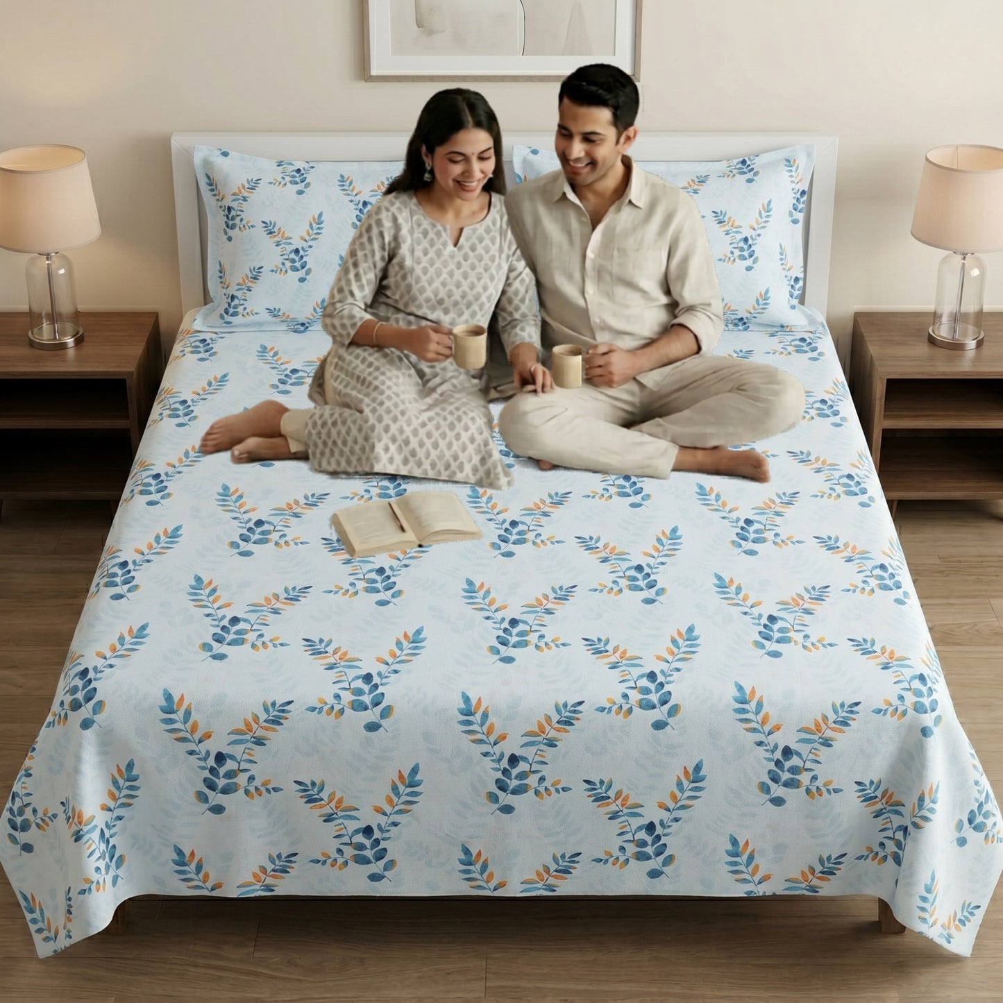 186 TC 100 % Cotton King Bedsheet | 108 x 108 Inch