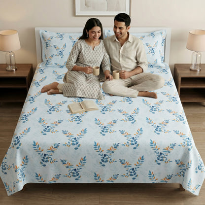 186 TC 100 % Cotton King Bedsheet | 108 x 108 Inch