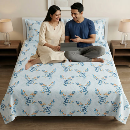 186 TC 100 % Cotton King Bedsheet | 108 x 108 Inch
