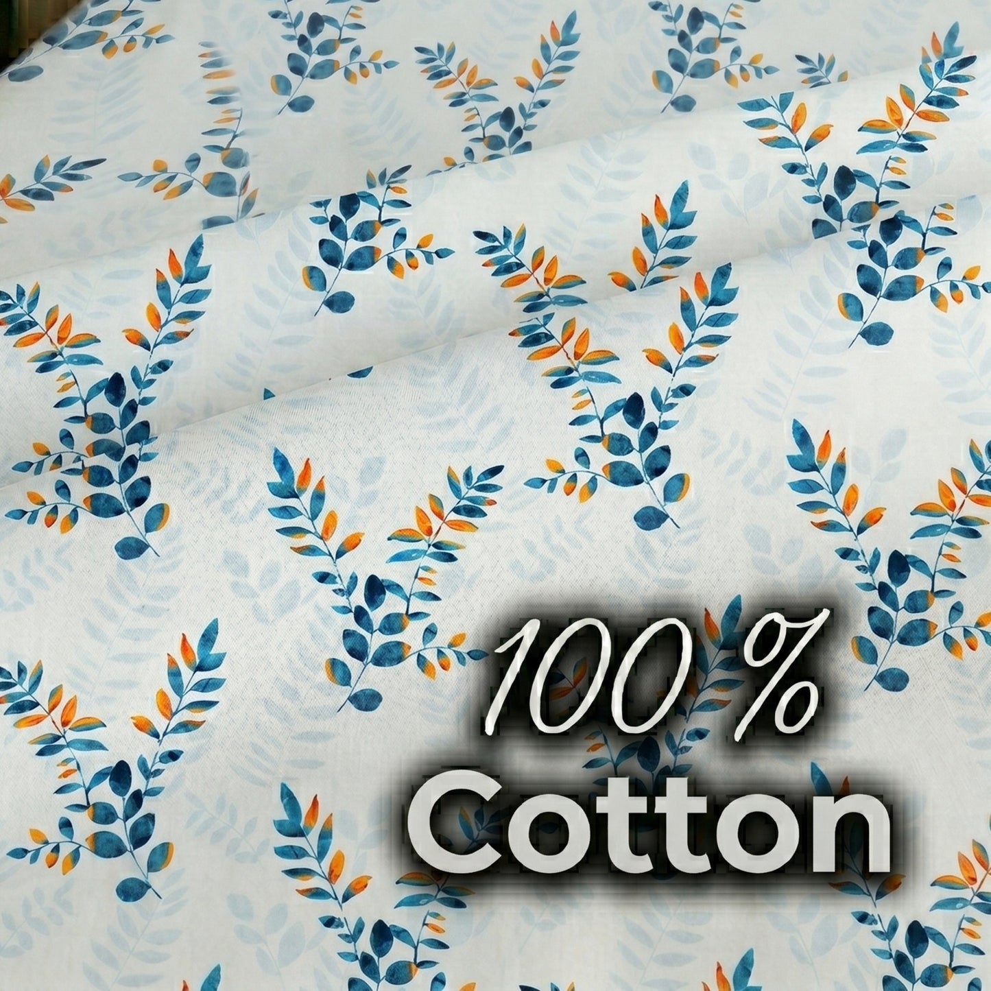 186 TC 100% Cotton Single Bedsheet 90 x 60 Inch with 1 Pillow Cover