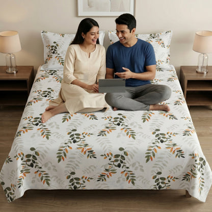 186 TC 100 % Cotton King Bedsheet | 108 x 108 Inch