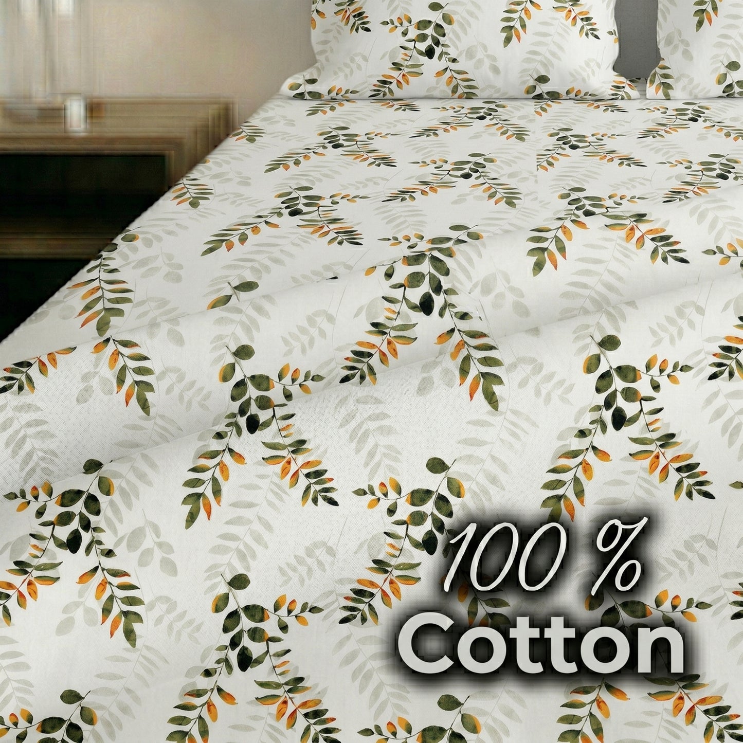 186 TC 100 % Cotton King Bedsheet | 108 x 108 Inch