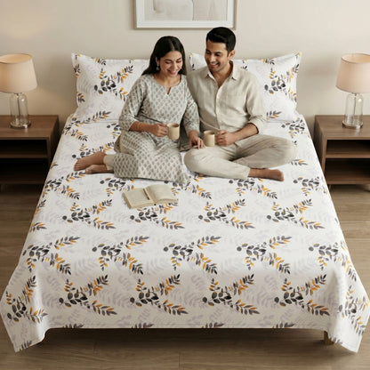 186 TC 100 % Cotton King Bedsheet | 108 x 108 Inch