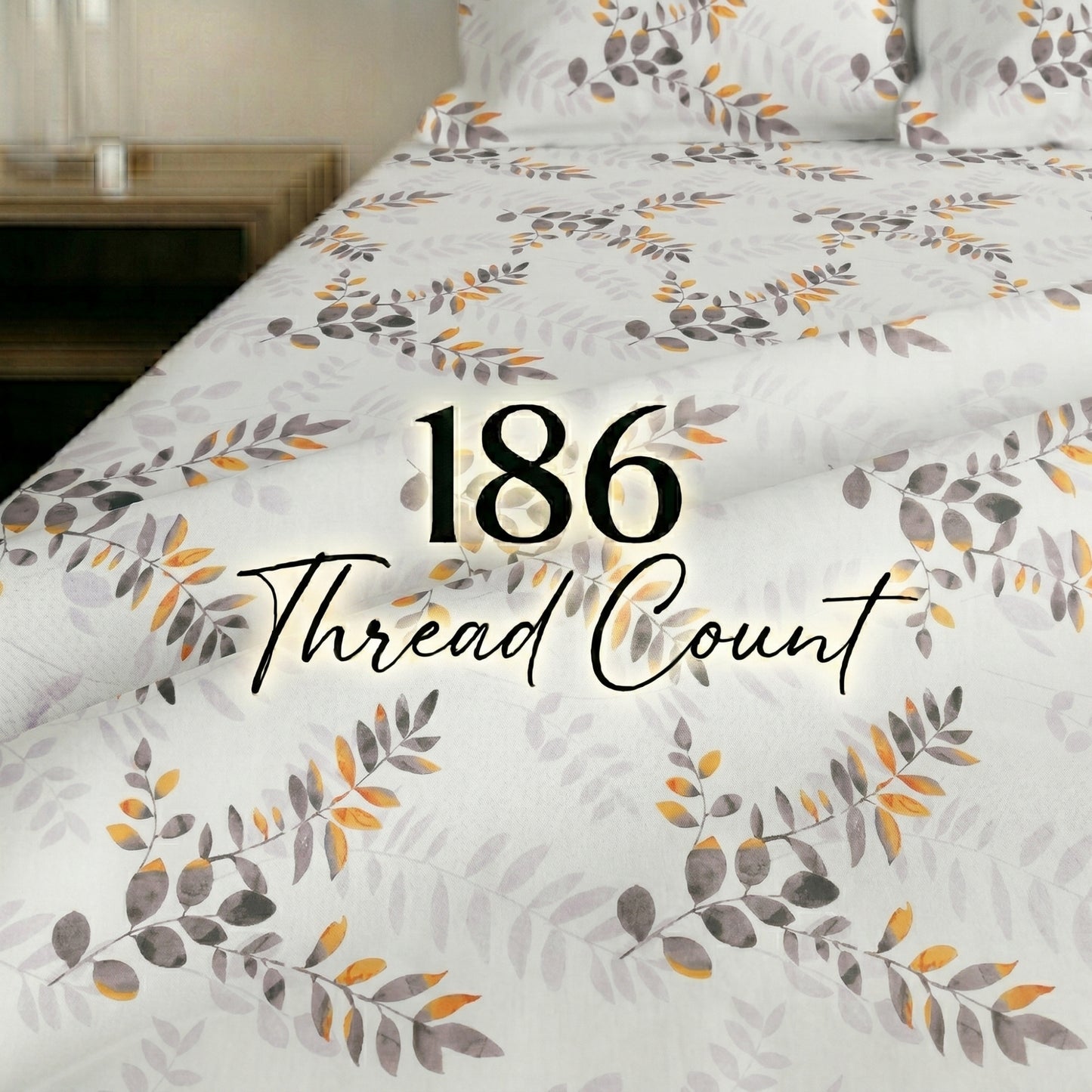 186 TC 100 % Cotton King Bedsheet | 108 x 108 Inch