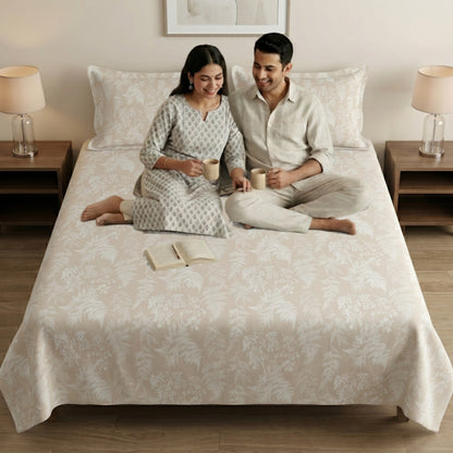 186 TC 100 % Cotton King Bedsheet | 108 x 108 Inch