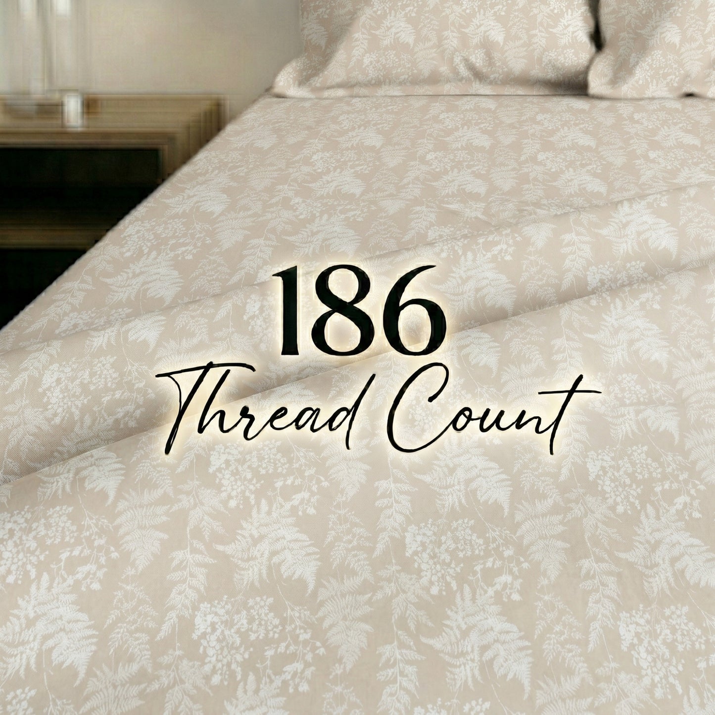 186 TC 100% Cotton Single Bedsheet 90 x 60 Inch with 1 Pillow Cover
