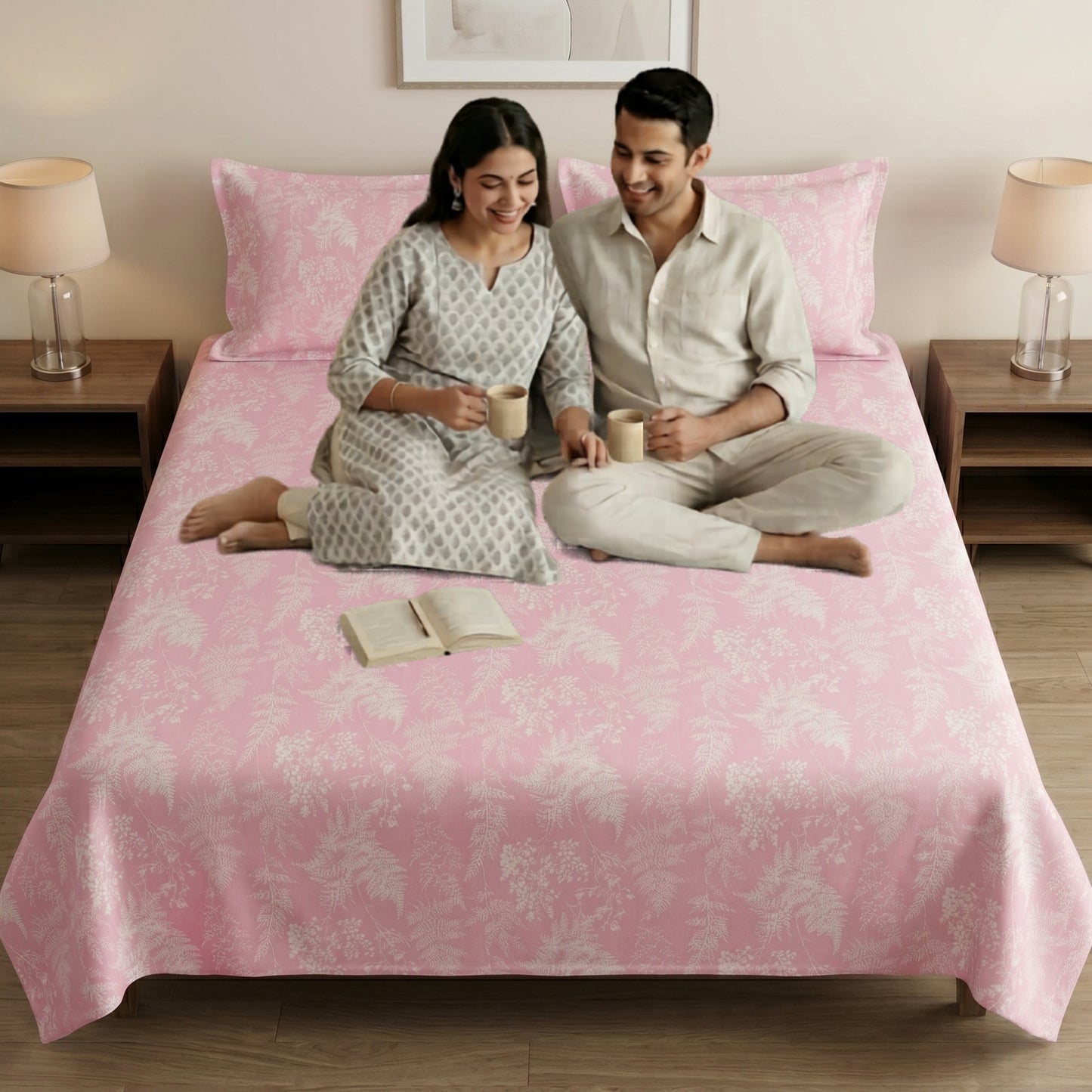 186 TC 100 % Cotton King Bedsheet | 108 x 108 Inch