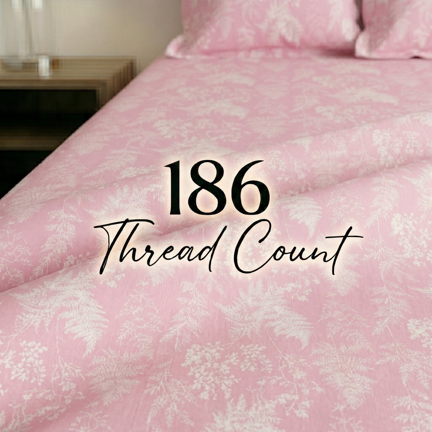 186 TC 100% Cotton Single Bedsheet 90 x 60 Inch with 1 Pillow Cover