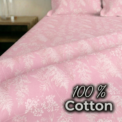 186 TC 100% Cotton Single Bedsheet 90 x 60 Inch with 1 Pillow Cover