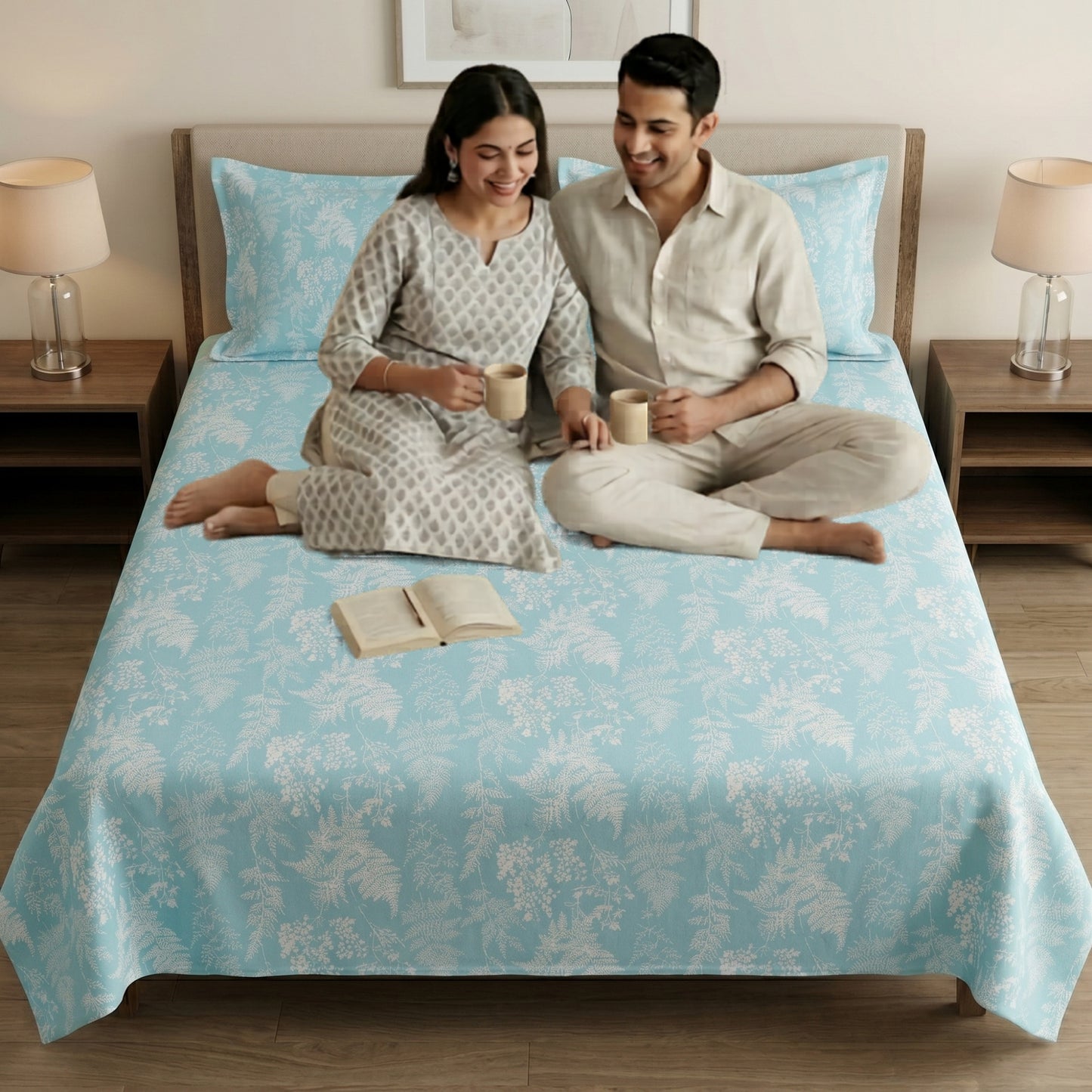 186 TC 100 % Cotton King Bedsheet | 108 x 108 Inch