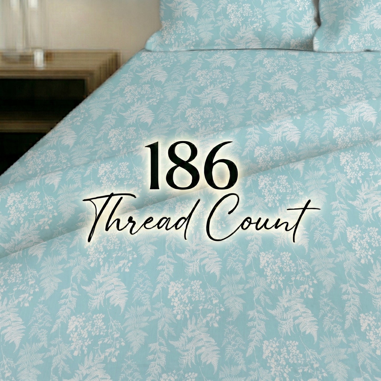 186 TC 100 % Cotton King Bedsheet | 108 x 108 Inch