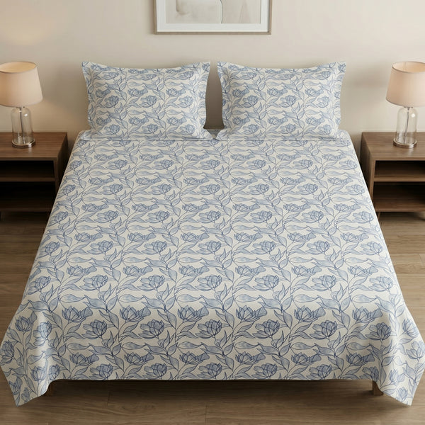 186 TC 100 % Cotton King Bedsheet | 108 x 108 Inch