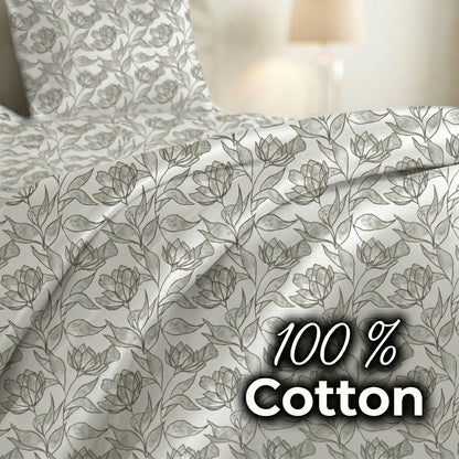 186 TC 100% Cotton Single Bedsheet 90 x 60 Inch with 1 Pillow Cover