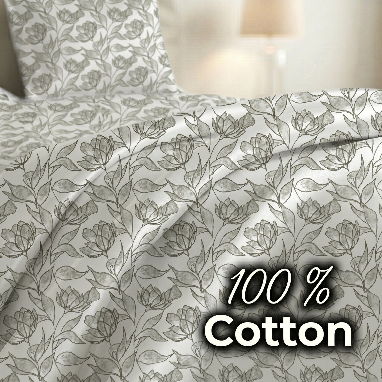 186 TC 100 % Cotton King Bedsheet | 108 x 108 Inch