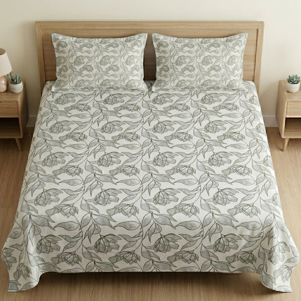 186 TC 100 % Cotton King Bedsheet | 108 x 108 Inch