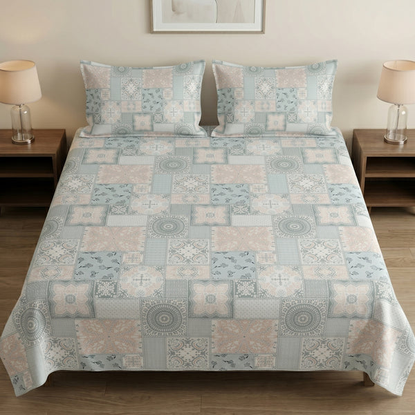 186 TC 100 % Cotton King Bedsheet | 108 x 108 Inch