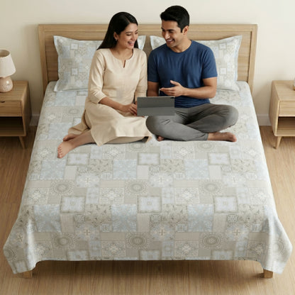 186 TC 100 % Cotton King Bedsheet | 108 x 108 Inch