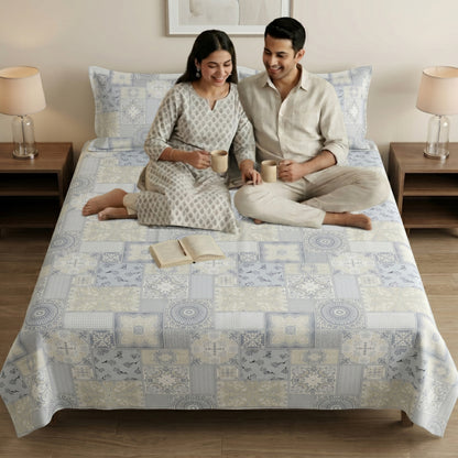 186 TC 100 % Cotton King Bedsheet | 108 x 108 Inch