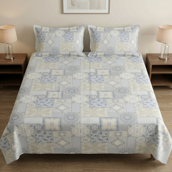 186 TC 100 % Cotton King Bedsheet | 108 x 108 Inch