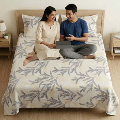 186 TC 100 % Cotton King Bedsheet | 108 x 108 Inch
