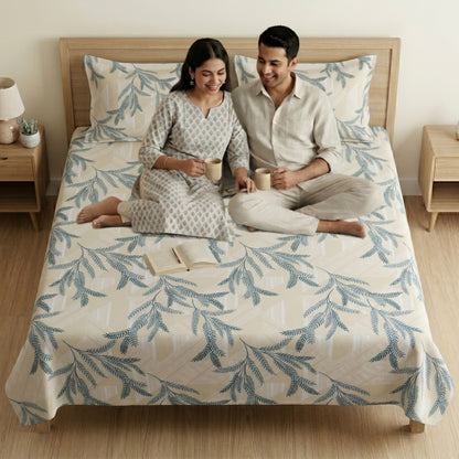 186 TC 100 % Cotton King Bedsheet | 108 x 108 Inch