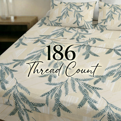 186 TC 100 % Cotton King Bedsheet | 108 x 108 Inch