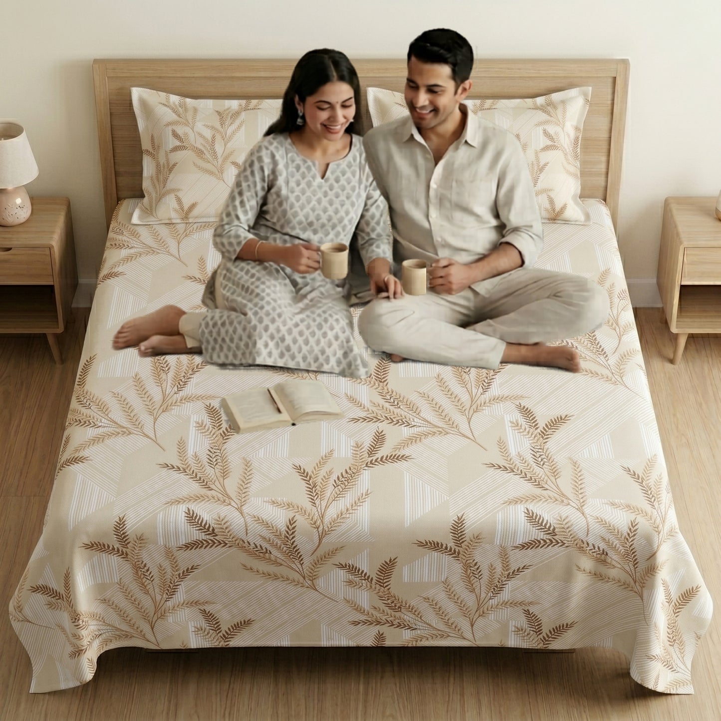 186 TC 100 % Cotton King Bedsheet | 108 x 108 Inch