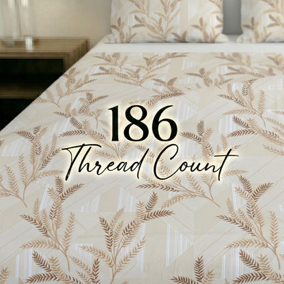 186 TC 100 % Cotton King Bedsheet | 108 x 108 Inch