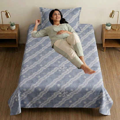186 TC 100% Cotton Single Bedsheet 90 x 60 Inch with 1 Pillow Cover