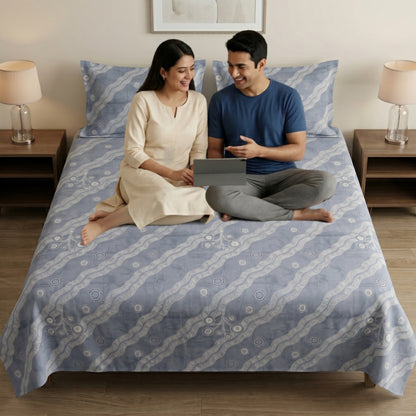 186 TC 100 % Cotton King Bedsheet | 108 x 108 Inch