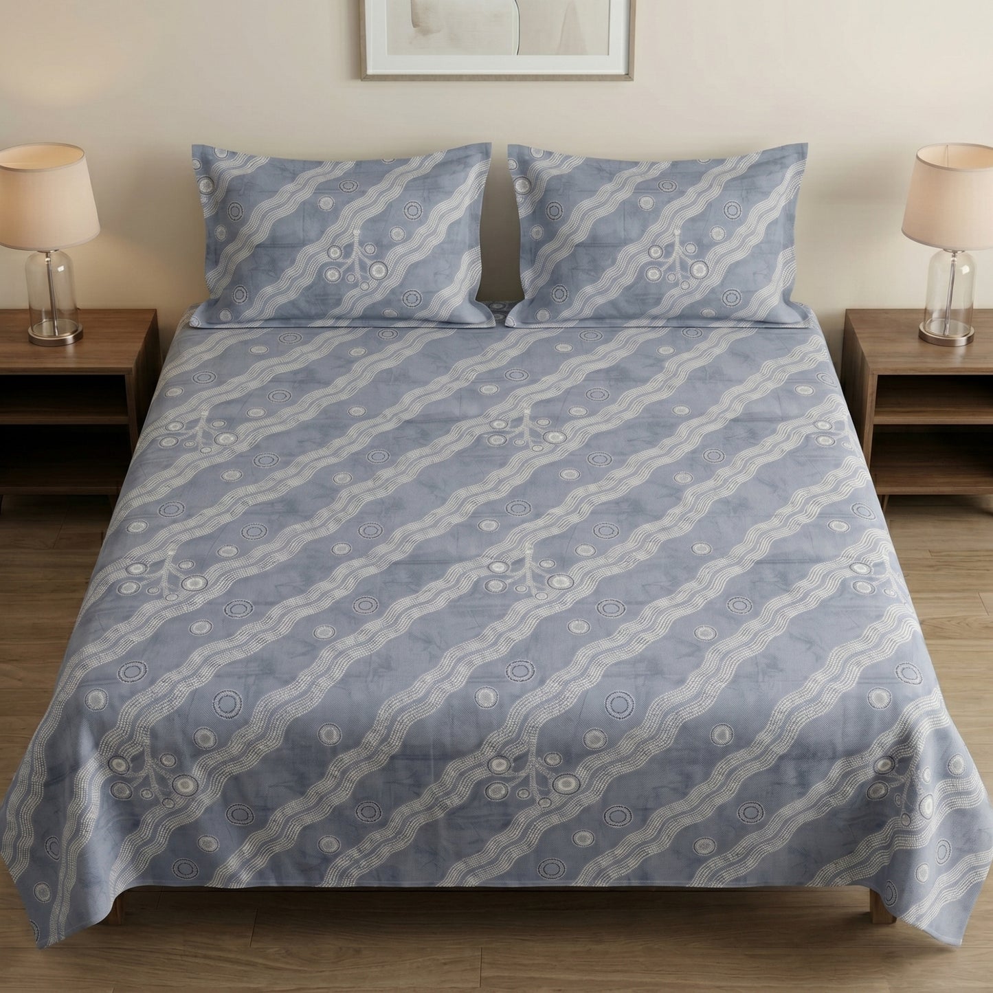 186 TC 100 % Cotton King Bedsheet | 108 x 108 Inch
