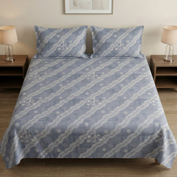 186 TC 100 % Cotton King Bedsheet | 108 x 108 Inch