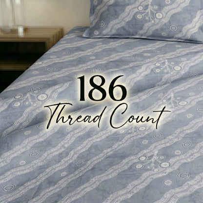 186 TC 100% Cotton Single Bedsheet 90 x 60 Inch with 1 Pillow Cover
