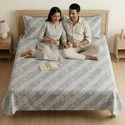 186 TC 100 % Cotton King Bedsheet | 108 x 108 Inch