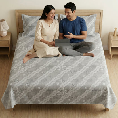 186 TC 100 % Cotton King Bedsheet | 108 x 108 Inch